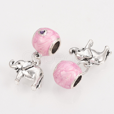 Alloy Enamel European Dangle Charms MPDL-S065-14-1