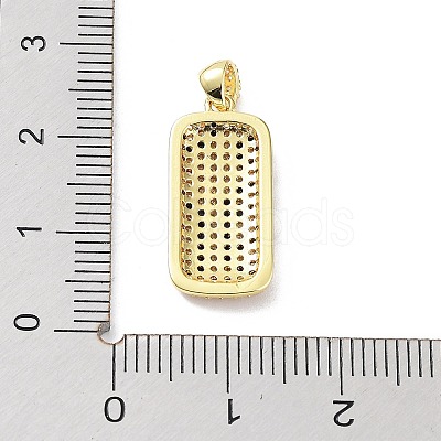 Rack Plating Brass Micro Pave Cubic Zirconia Pendants KK-P247-06G-1