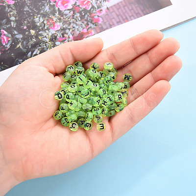 Transparent Light Green Acrylic Beads TACR-YW0001-09B-1