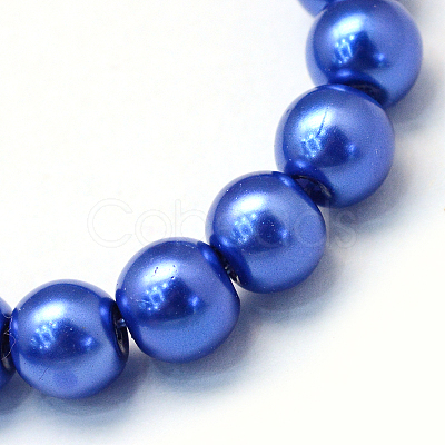 Baking Painted Pearlized Glass Pearl Round Bead Strands X-HY-Q003-4mm-28-1