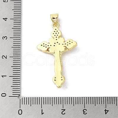 Rack Plating Brass Micro Pave Cubic Zirconia Pendants KK-C052-10B-G-1