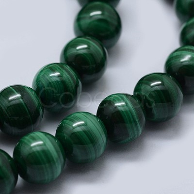 Natural Malachite Beads Strands G-F571-27A1-8mm-1