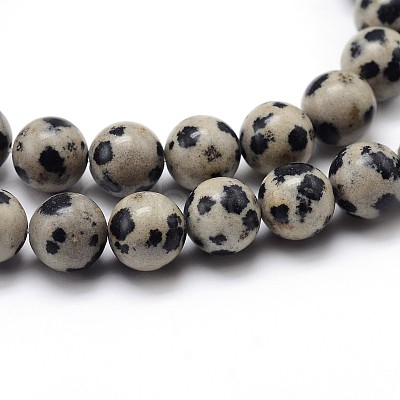 Natural Dalmatian Jasper Round Bead Strands G-J303-19-8mm-1