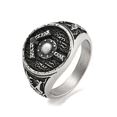 304 Stainless Steel Ring RJEW-B055-04AS-09-1