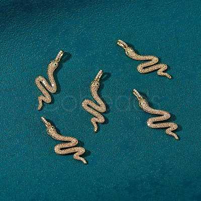 5Pcs Brass Micro Pave Cubic Zirconia Pendants ZIRC-SZ0002-77-1