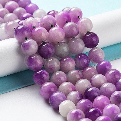 Dyed Natural White Jade Beads Strands G-I299-F06-10mm-1