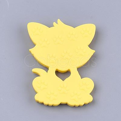 Food Grade Eco-Friendly Silicone Kitten Cabochons SIL-T052-08A-1