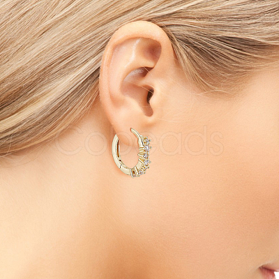 ANATTASOUL 3 Pairs 3 Style Crystal Rhinestone Star Hoop Earrings EJEW-AN0001-96-1