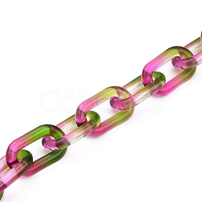 Handmade Two Tone Transparent Acrylic Cable Chains AJEW-JB00840-01-1