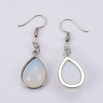 Synthetic Opalite Dangle Earrings EJEW-F133-02A-1