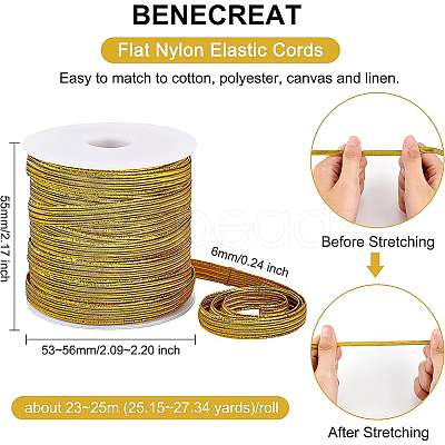 BENECREAT Flat Nylon Elastic Cords EC-BC0001-47C-1