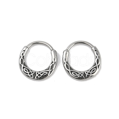 316 Surgical Stainless Steel Hoop Earrings EJEW-G416-36AS-1