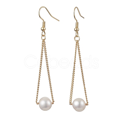 Natural Cultured Freshwater Pearl Dangle Earrings EJEW-JE05936-01-1