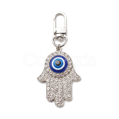 Zinc Alloy Rhinestone Pendant Decorations HJEW-JM00705-1