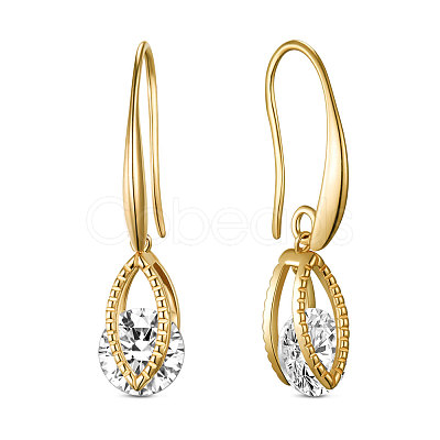 SHEGRACE Brass Gold Plated Dangle Earrings JE99C-1