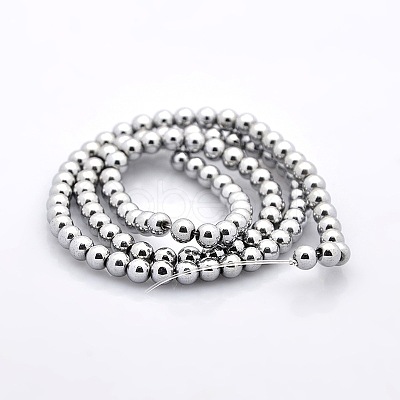 Round Non-magnetic Synthetic Hematite Beads Strands G-P061-62P-1