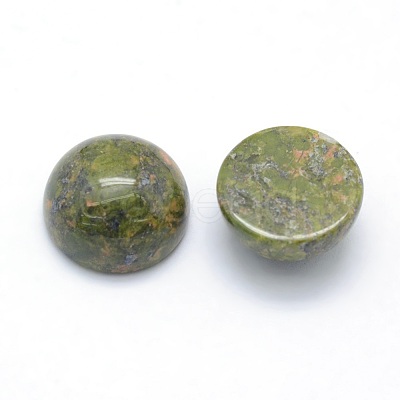 Natural Unakite Cabochons G-P393-R31-12mm-1