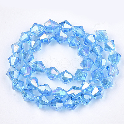 Electroplate Glass Beads Strands X1-EGLA-Q118-6mm-B05-1