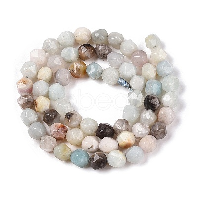 Natural Flower Amazonite Beads Strands G-T138-217-1