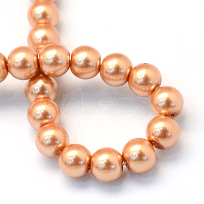 Baking Painted Pearlized Glass Pearl Round Bead Strands HY-Q003-6mm-33-1