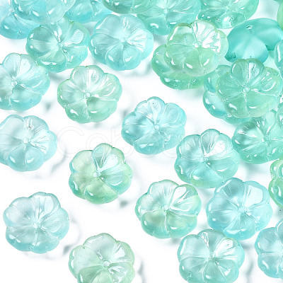 Transparent Spray Painted Glass Beads GLAA-Q089-003-E001-1-1