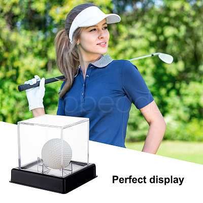 Square Transparent Acrylic Golf Ball Display Case AJEW-WH0323-05A-1