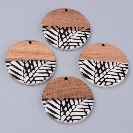 Resin & Walnut Wood Pendants X-RESI-R428-09-1