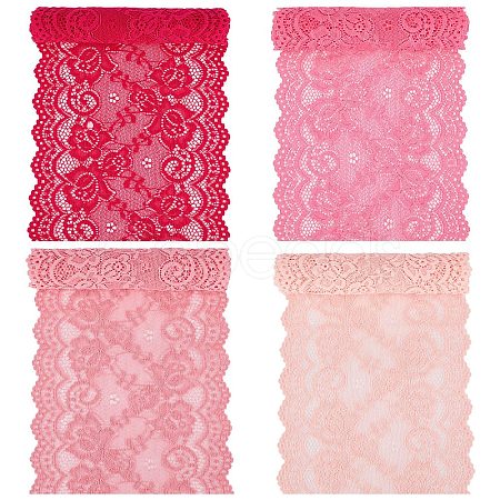 Gorgecraft 4 Yards 4 Colors Flower Wavy Edge Lace Trim OCOR-GF0002-59-1