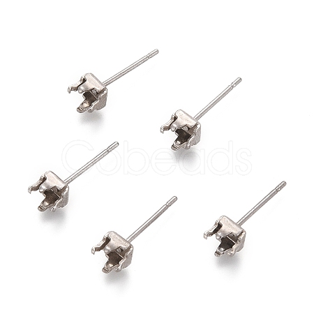304 Stainless Steel Stud Earring Settings STAS-O131-15P-1
