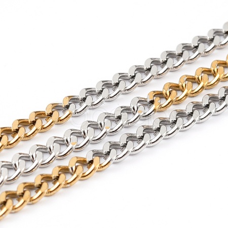 Two Tone 304 Stainless Steel Curb Chains CHS-B001-18-1