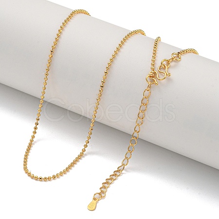 Brass Ball Chain Necklaces for Women NJEW-U011-12G-1