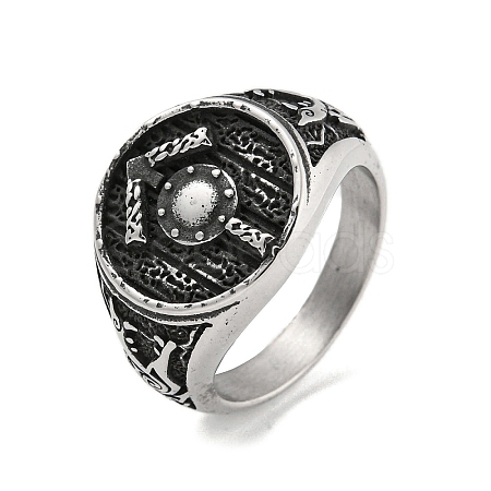 304 Stainless Steel Ring RJEW-B055-04AS-09-1