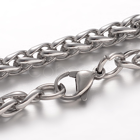 304 Stainless Steel Wheat Chain Bracelets BJEW-F215-07-P-1