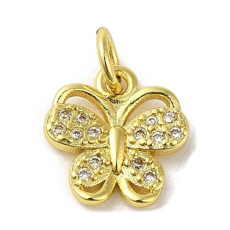 Real 18K Gold Plated Brass Pave Cubic Zirconia Pendants KK-M283-10B-01-1