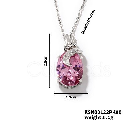 Purple Water Drop Pendant Necklace HT6371-1