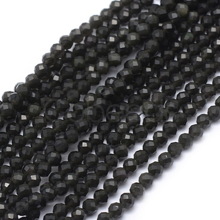 Natural Obsidian Beads Strand X-G-E411-33-3mm-1