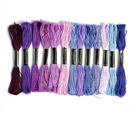 13Bundles 13 Colors Hand-woven Embroidery Cotton Threads PW-WGA0E47-12-1