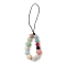 Natural Flower Amazonite with Glass Mobile Straps, Colorful, 12cm