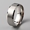 201 Stainless Steel Plain Band Ring for Men Women, Matte Stainless Steel Color, US Size 10 3/4(20.3mm)