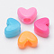 Plastic Beads, Heart, Mixed Color, 7.5x10x5mm, Hole: 3.5mm, about 2775pcs/500g