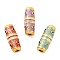 Alloy Enamel Beads, Column, Golden, Mixed Color, 14x12x12mm, Hole: 1.8mm