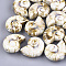 Handmade Porcelain Beads, Fancy Antique Glazed Porcelain, Sea Snail, Linen, 39~40x30~31x16.5~18mm, Hole: 2.5~3.5mm