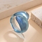 Resin Finger Rings for Women, Light Sky Blue, Inner Diameter: 17mm