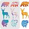 Large Plastic Reusable Drawing Painting Stencils Templates, for Painting on Scrapbook Fabric Tiles Floor Furniture Wood, Rectangle, Animal Pattern, 297x210mm