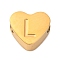 Ion Plating(IP) Tarnish Resistant 304 Stainless Steel Beads, Heart with Letter, Golden, Letter L, 7x8x3mm, Hole: 2mm