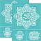 Self-Adhesive Silk Screen Printing Stencil, for Painting on Wood, DIY Decoration T-Shirt Fabric, Turquoise, Lotus Pattern, 195x140mm