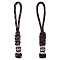 HOBBIESAY 2Pcs 2 Colors Braided Polyester EDC Knife Parachute Lanyard Alloy Skull Bead Pendant Decoration for Men, Mixed Color, 12.3cm, 1pc/color