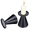 Iron Candle Holder, Round Tealight Candlestick, Cone Shape, Electrophoresis Black, 8.5x11.4cm, Inner Diameter: 8.3cm