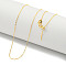 925 Sterling Silver Cable Chain Necklaces, with 925 Stamp, Real 18K Gold Plated, 17.13 inch(43.5cm)