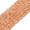 Glass Beads Strands, Faceted, Rondelle, Sandy Brown, 2.5x1.5~2mm, Hole: 0.6~0.7mm, about 154~161Pcs/strand, 90~100 Strand/set